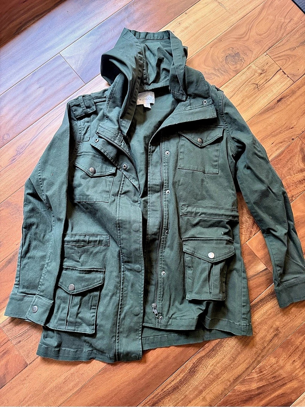 Market & Spruce Anorak Utility Jacket Green Small